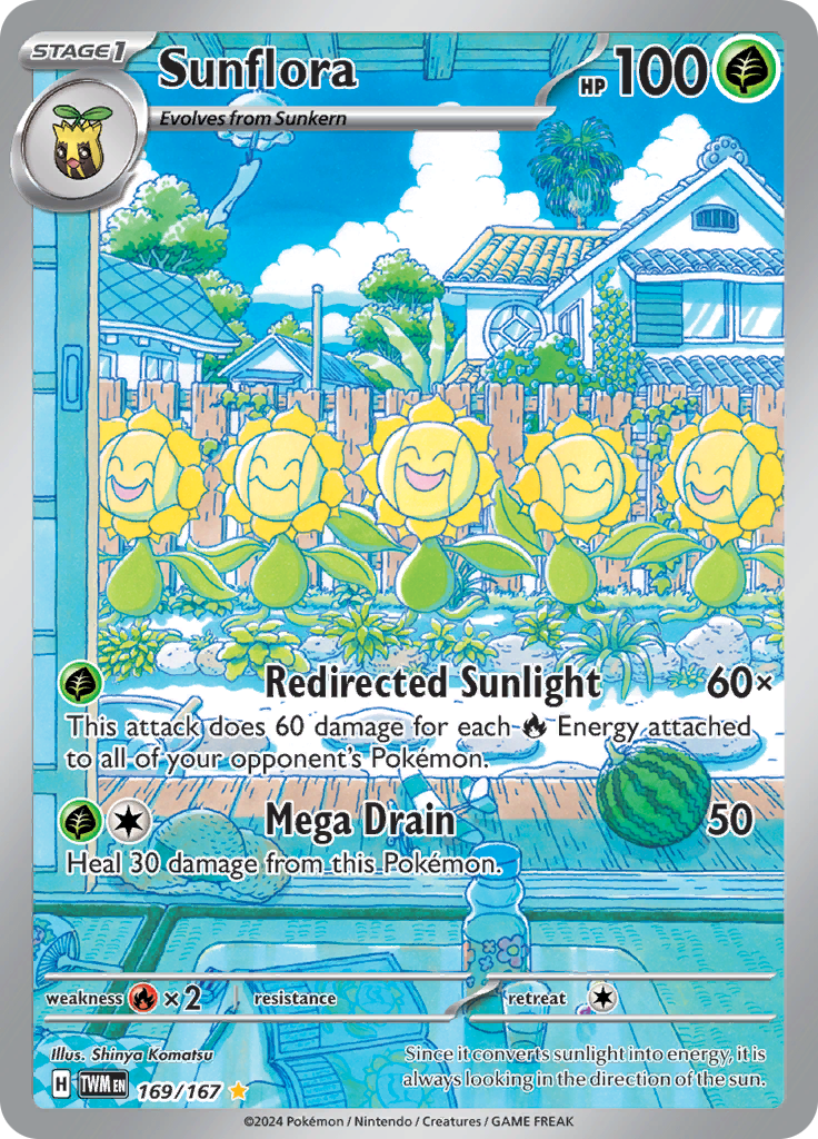 Sunflora 169/167 from Twilight Masquerade (TWM) - Illustration Rare English Pokémon TCG single card