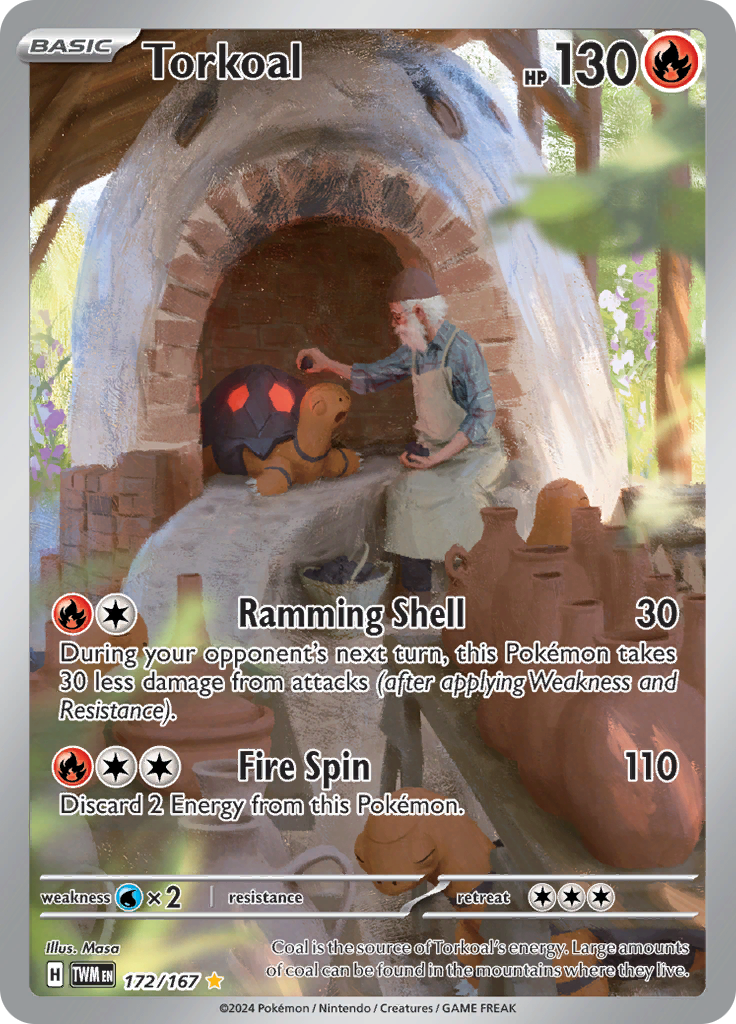 Torkoal 172/167 from Twilight Masquerade (TWM) - Illustration Rare English Pokémon TCG single card