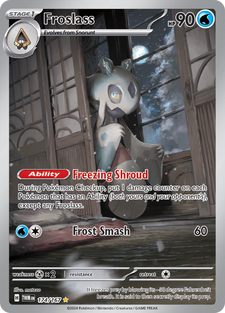 Froslass 174/167 from Twilight Masquerade (TWM) - Illustration Rare English Pokémon TCG single card