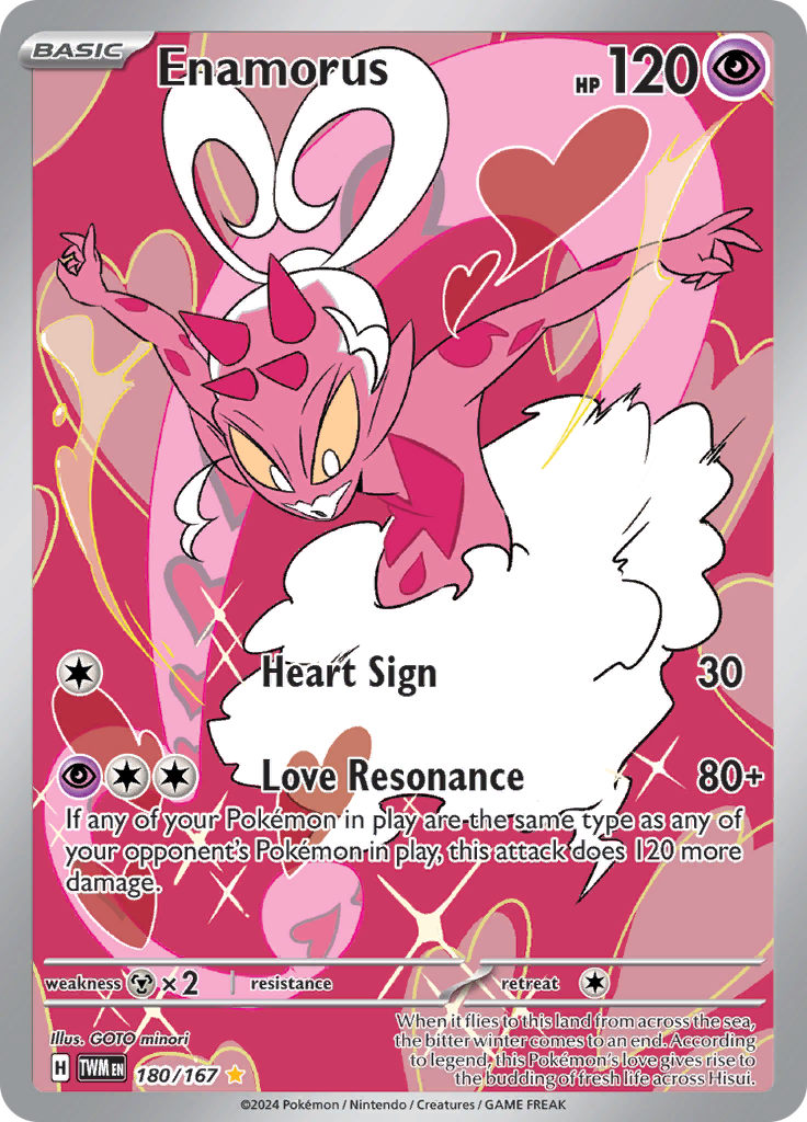 Enamorus 180/167 from Twilight Masquerade (TWM) - Illustration Rare English Pokémon TCG single card