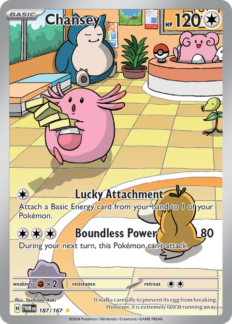 Chansey 187/167 from Twilight Masquerade (TWM) - Illustration Rare English Pokémon TCG single card
