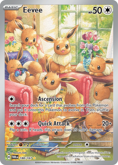 Eevee 188/167 from Twilight Masquerade (TWM) - Illustration Rare English Pokémon TCG single card