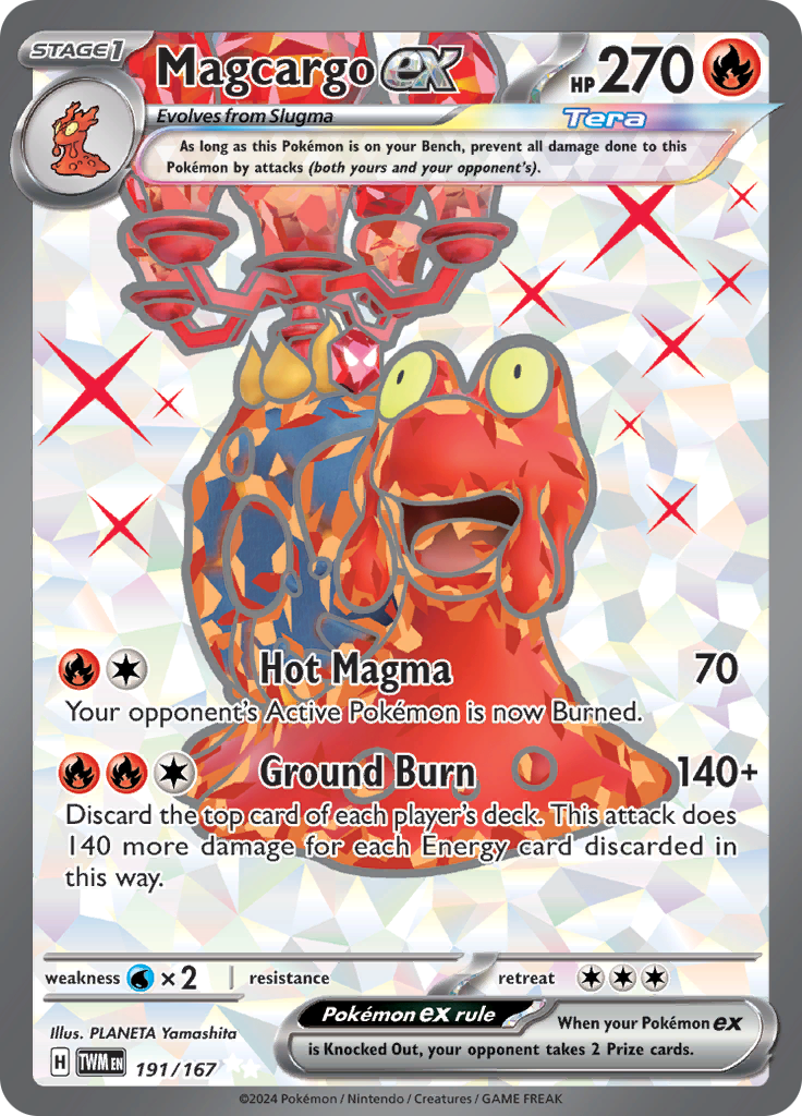 Magcargo ex 191/167 from Twilight Masquerade (TWM) - Ultra Rare English Pokémon TCG single card