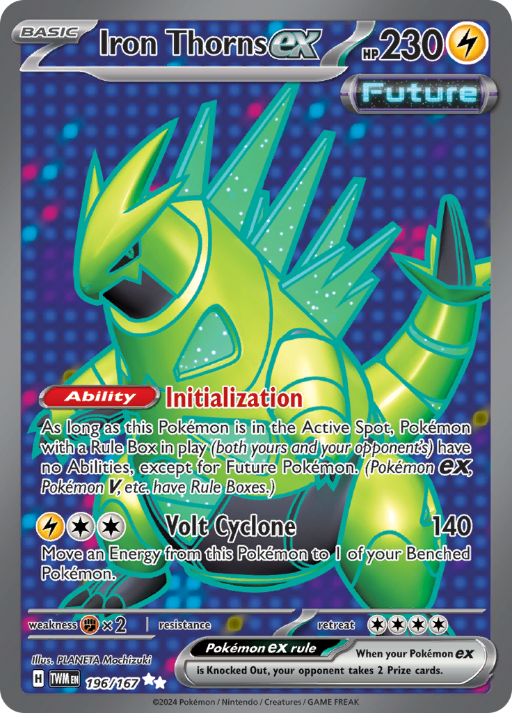 Iron Thorns ex 196/167 from Twilight Masquerade (TWM) - Ultra Rare English Pokémon TCG single card