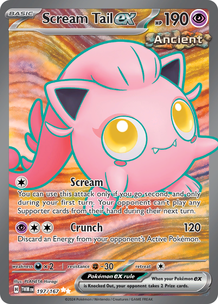 Scream Tail ex 197/167 from Twilight Masquerade (TWM) - Ultra Rare English Pokémon TCG single card