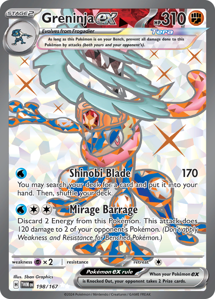 Greninja ex 198/167 from Twilight Masquerade (TWM) - Ultra Rare English Pokémon TCG single card