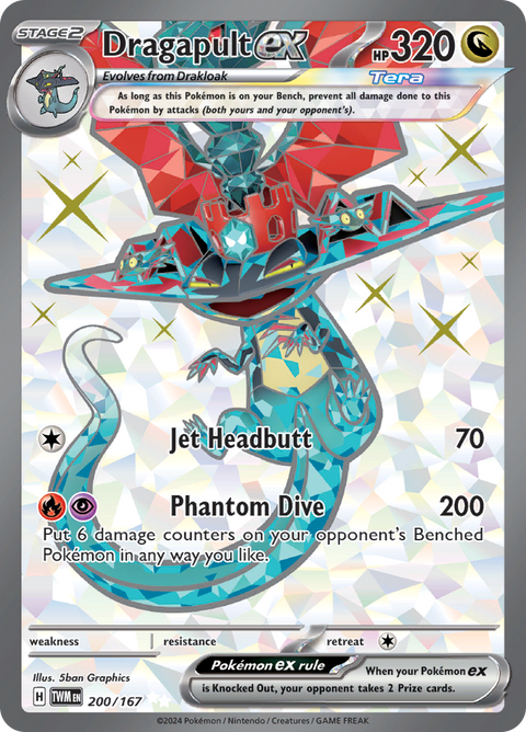 Dragapult ex 200/167 from Twilight Masquerade (TWM) - Ultra Rare English Pokémon TCG single card