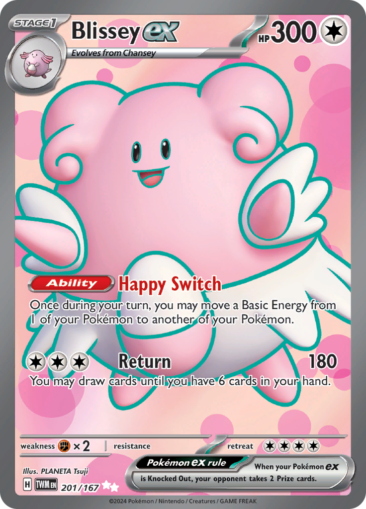 Blissey ex 201/167 from Twilight Masquerade (TWM) - Ultra Rare English Pokémon TCG single card
