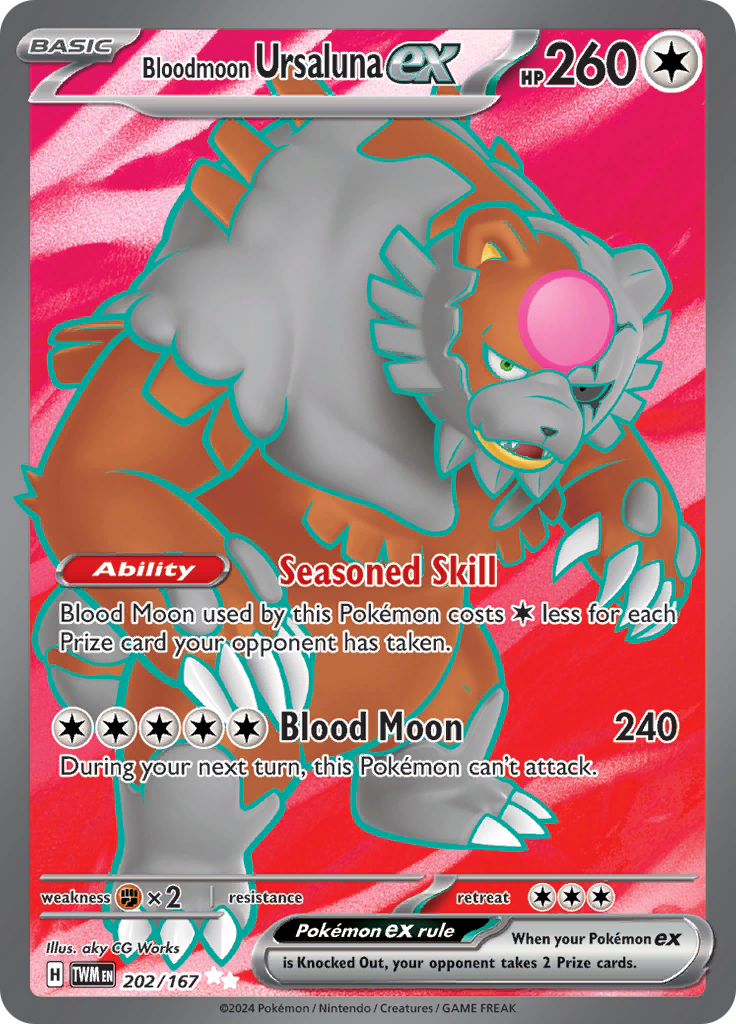 Bloodmoon Ursaluna ex 202/167 from Twilight Masquerade (TWM) - Ultra Rare English Pokémon TCG single card