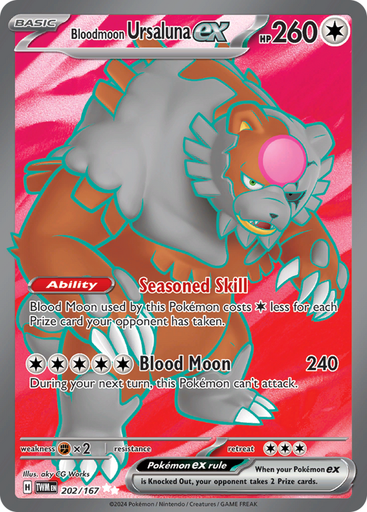 Bloodmoon Ursaluna ex 202/167 from Twilight Masquerade (TWM) - Ultra Rare English Pokémon TCG single card