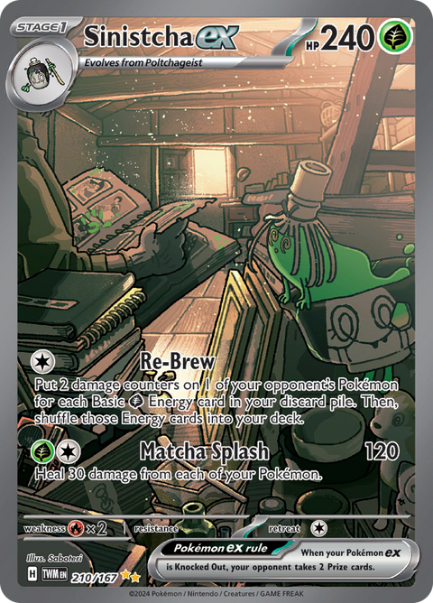 Sinistcha ex 210/167 from Twilight Masquerade (TWM) - Special Illustration Rare English Pokémon TCG single card