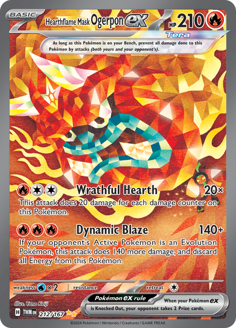 Hearthflame Mask Ogerpon ex 212/167 from Twilight Masquerade (TWM) - Special Illustration Rare English Pokémon TCG single card