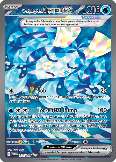 Wellspring Mask Ogerpon ex 213/167 from Twilight Masquerade (TWM) - Special Illustration Rare English Pokémon TCG single card
