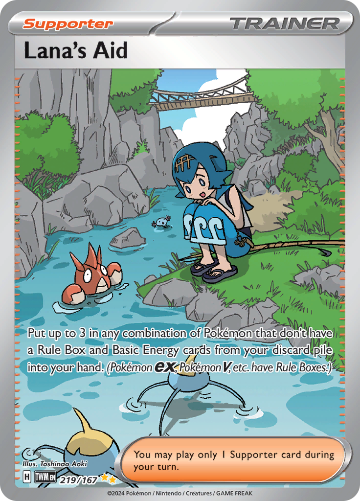 Lana's Aid 219/167 from Twilight Masquerade (TWM) - Special Illustration Rare English Pokémon TCG single card