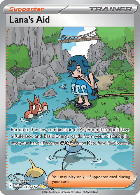 Lana's Aid 219/167 from Twilight Masquerade (TWM) - Special Illustration Rare English Pokémon TCG single card