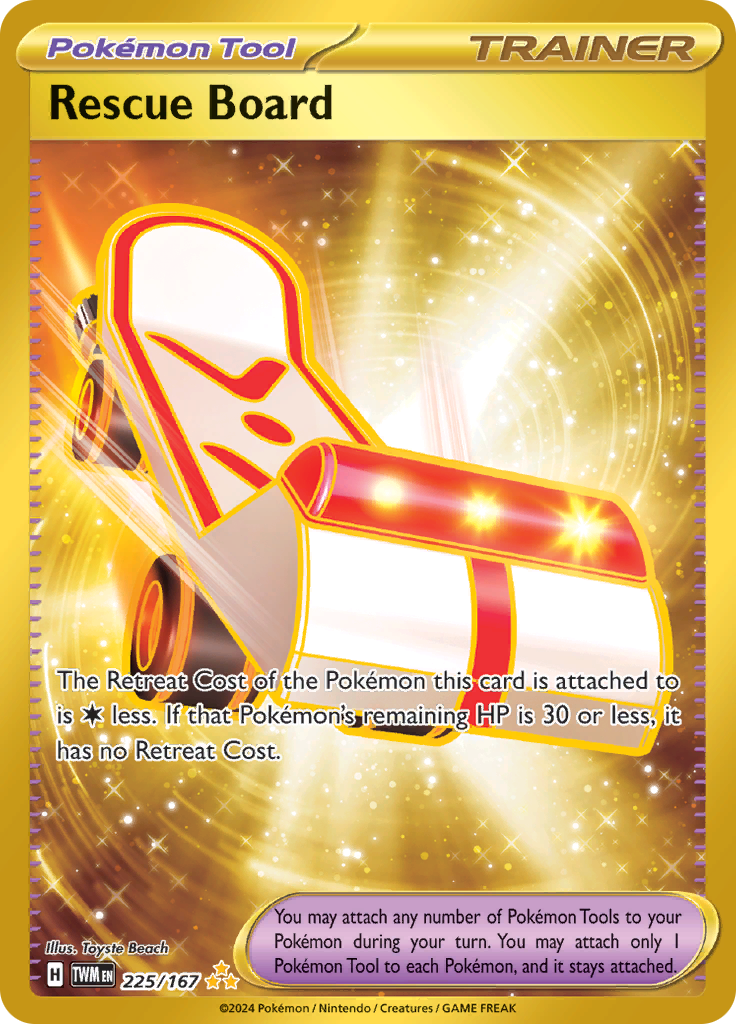 Rescue Board 225/167 from Twilight Masquerade (TWM) - Hyper Rare English Pokémon TCG single card