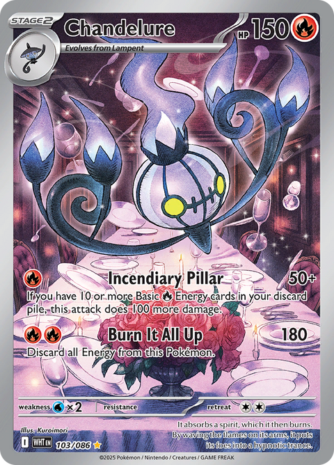 Chandelure 103/086 from White Flare (WHT) - Illustration Rare English Pokémon TCG single card