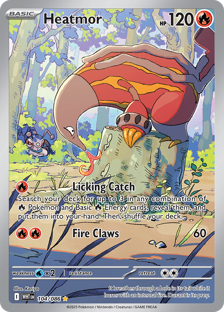 Heatmor 104/086 from White Flare (WHT) - Illustration Rare English Pokémon TCG single card