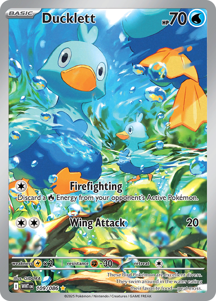 Ducklett 109/086 from White Flare (WHT) - Illustration Rare English Pokémon TCG single card