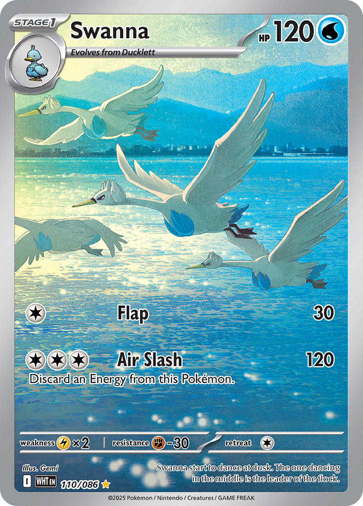 Swanna 110/086 from White Flare (WHT) - Illustration Rare English Pokémon TCG single card