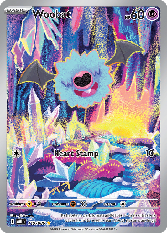 Woobat 119/086 from White Flare (WHT) - Illustration Rare English Pokémon TCG single card