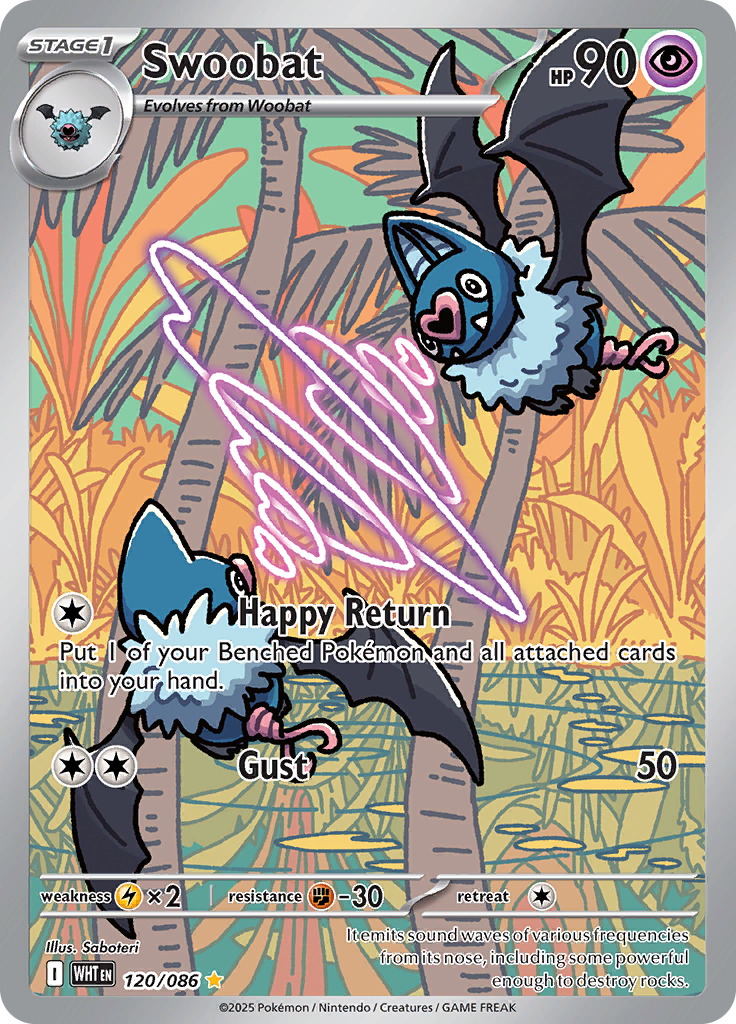 Swoobat 120/086 from White Flare (WHT) - Illustration Rare English Pokémon TCG single card