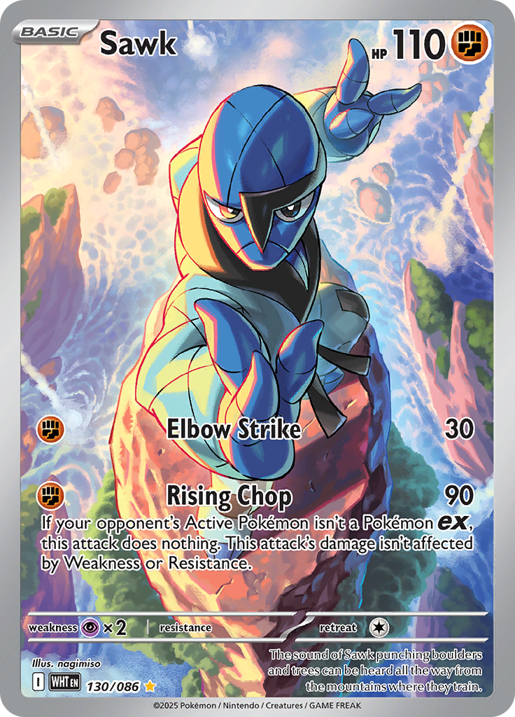 Sawk 130/086 from White Flare (WHT) - Illustration Rare English Pokémon TCG single card