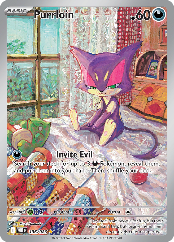 Purrloin 136/086 from White Flare (WHT) - Illustration Rare English Pokémon TCG single card