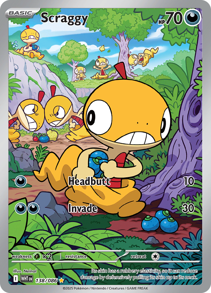Scraggy 138/086 from White Flare (WHT) - Illustration Rare English Pokémon TCG single card