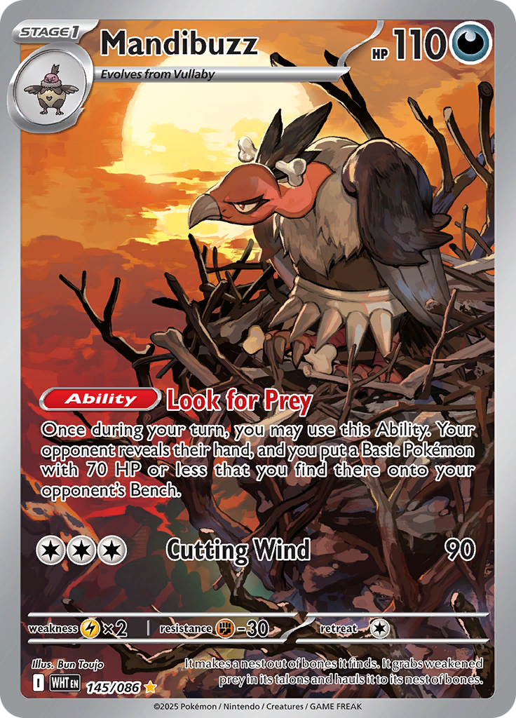 Mandibuzz 145/086 from White Flare (WHT) - Illustration Rare English Pokémon TCG single card