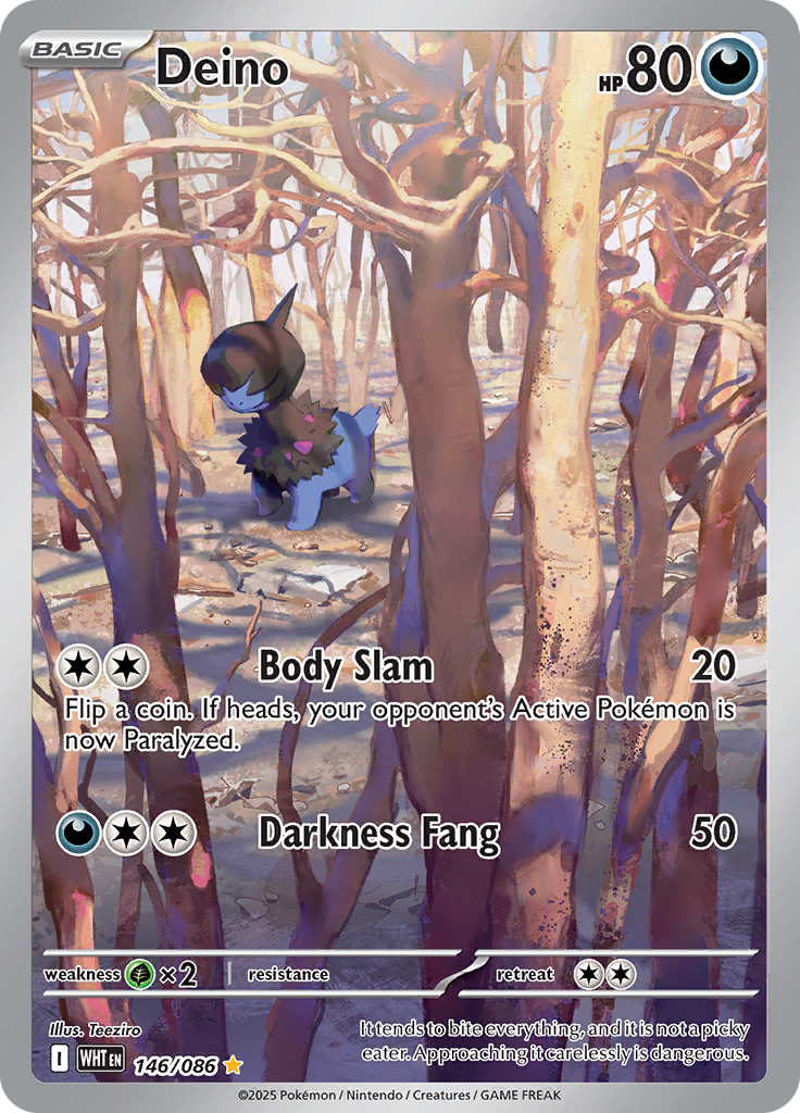Deino 146/086 from White Flare (WHT) - Illustration Rare English Pokémon TCG single card