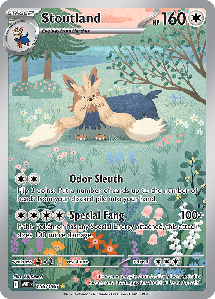 Stoutland 156/086 from White Flare (WHT) - Illustration Rare English Pokémon TCG single card