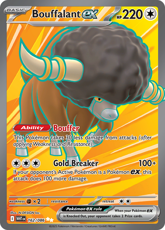 Bouffalant ex 162/086 from White Flare (WHT) - Ultra Rare English Pokémon TCG single card