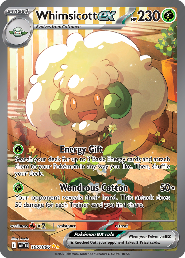 Whimsicott ex 165/086 from White Flare (WHT) - Special Illustration Rare English Pokémon TCG single card