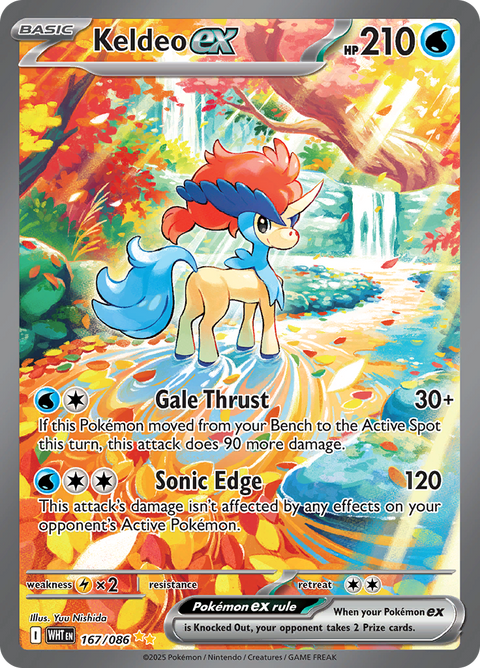 Keldeo ex 167/086 from White Flare (WHT) - Special Illustration Rare English Pokémon TCG single card