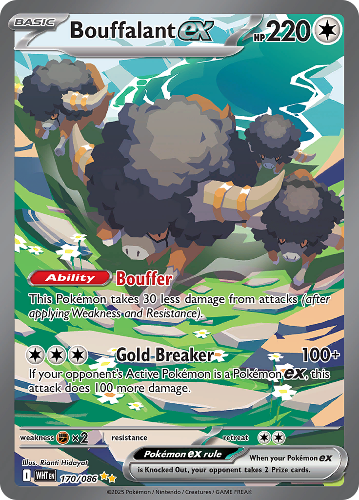 Bouffalant ex 170/086 from White Flare (WHT) - Special Illustration Rare English Pokémon TCG single card