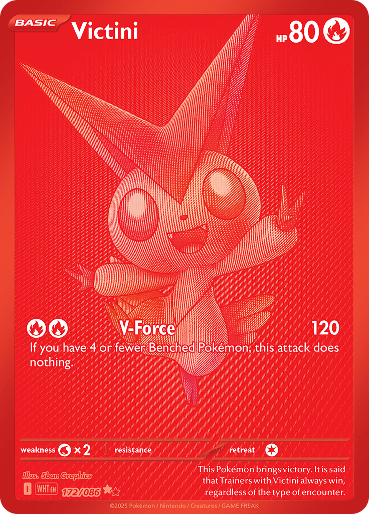 Victini 172/086 from White Flare (WHT) - Black White Rare English Pokémon TCG single card