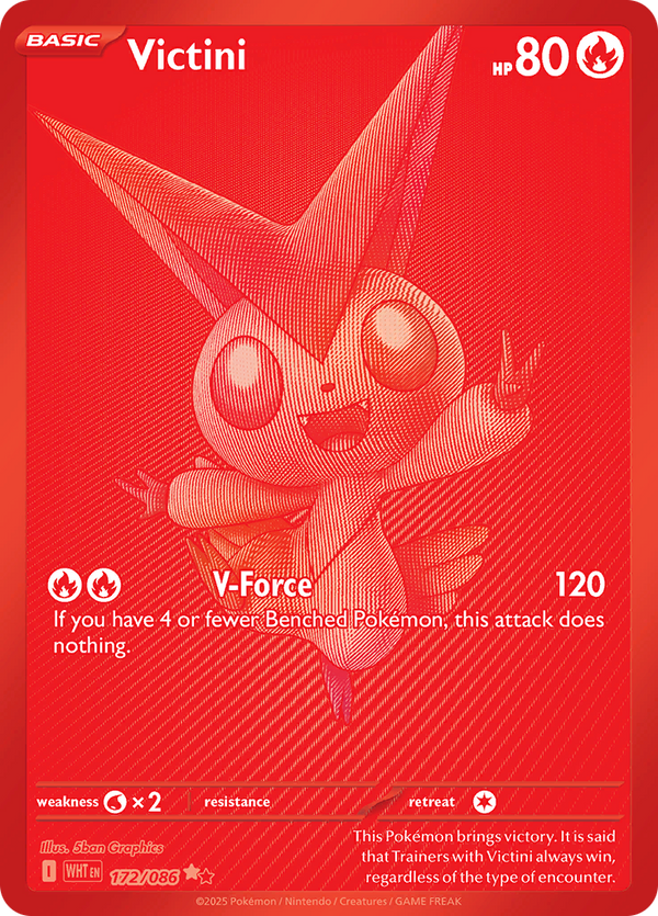 Victini 172/086 from White Flare (WHT) - Black White Rare English Pokémon TCG single card