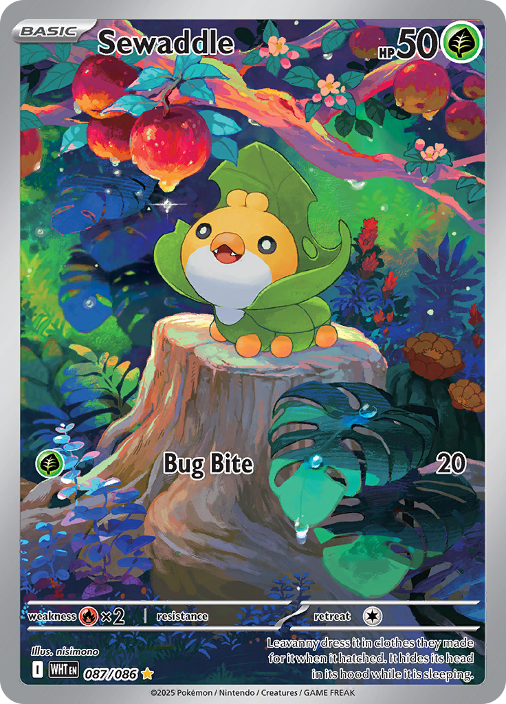 Sewaddle 087/086 from White Flare (WHT) - Illustration Rare English Pokémon TCG single card