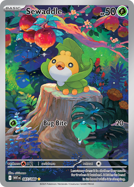 Sewaddle 087/086 from White Flare (WHT) - Illustration Rare English Pokémon TCG single card