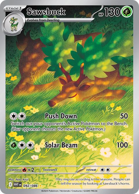 Sawsbuck 092/086 from White Flare (WHT) - Illustration Rare English Pokémon TCG single card