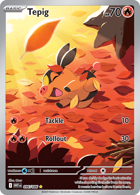 Tepig 096/086 from White Flare (WHT) - Illustration Rare English Pokémon TCG single card