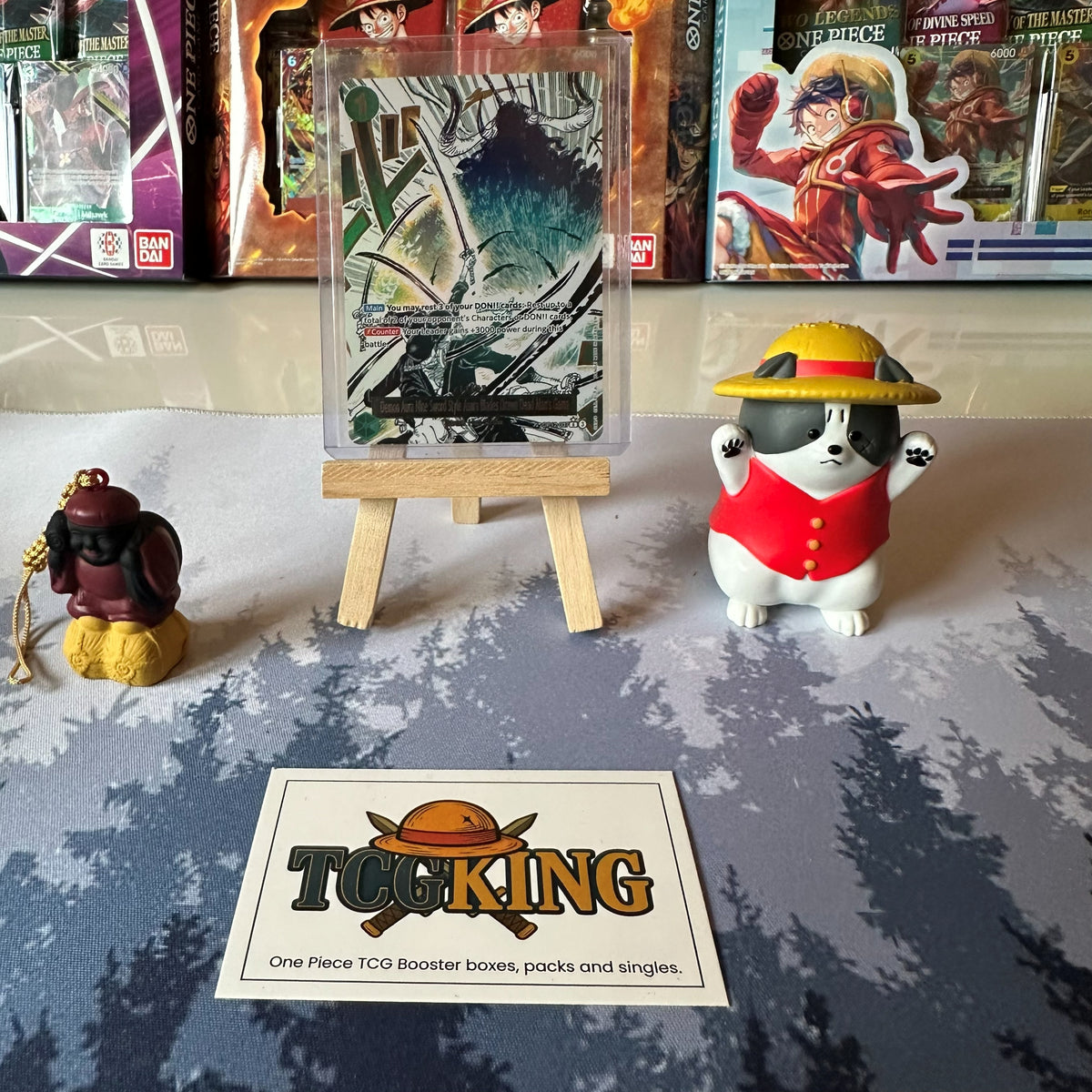 Demon Aura Nine Sword Style OP12-037 Event Manga Rare One Piece card angled product photo