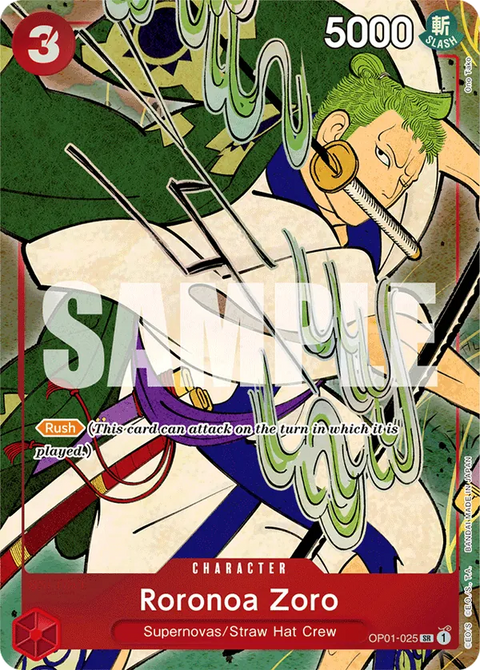 Roronoa Zoro OP01-025 English 1st Anniversary Set One Piece card
