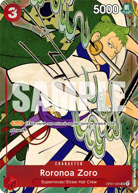 Roronoa Zoro OP01-025 English 1st Anniversary Set One Piece card