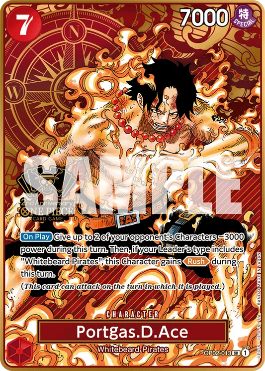 Portgas.D.Ace OP02-013 Japanese 2nd Anniversary Set One Piece card