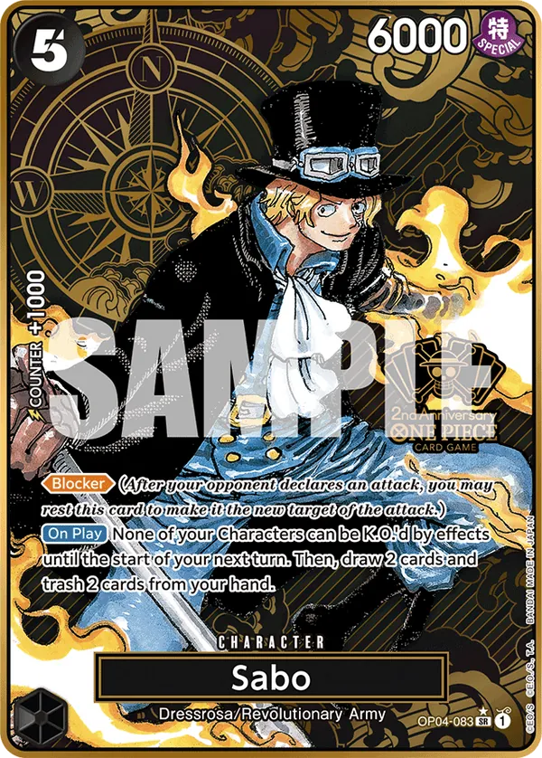 Sabo OP04-083 Japanese 2nd Anniversary Set One Piece card
