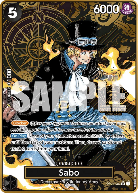 Sabo OP04-083 Japanese 2nd Anniversary Set One Piece card