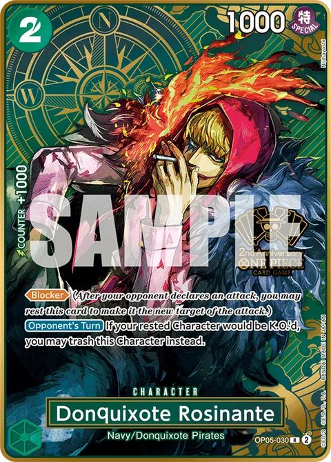 Donquixote Rosinante OP05-030 Japanese 2nd Anniversary Set One Piece card