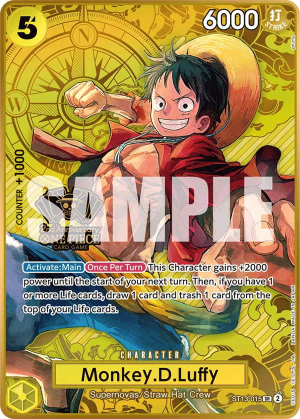 Monkey.D.Luffy ST13-015 Japanese 2nd Anniversary Set One Piece card